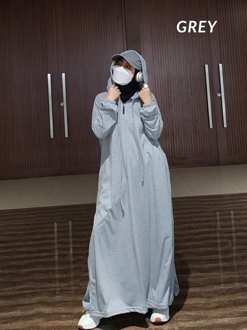 ZIVARA LONG TUNIK HOODIE belah samping