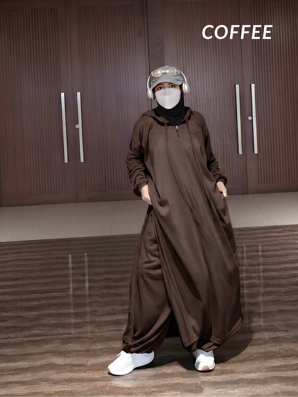 ZIVARA LONG TUNIK HOODIE belah samping