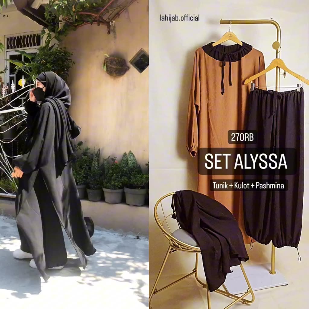 ALYSSA SET-long tunik belah samping panjang - Image 3