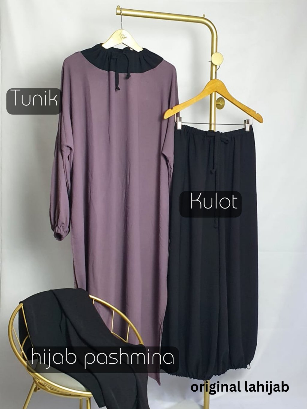 ALYSSA SET-long tunik belah samping panjang - Image 4