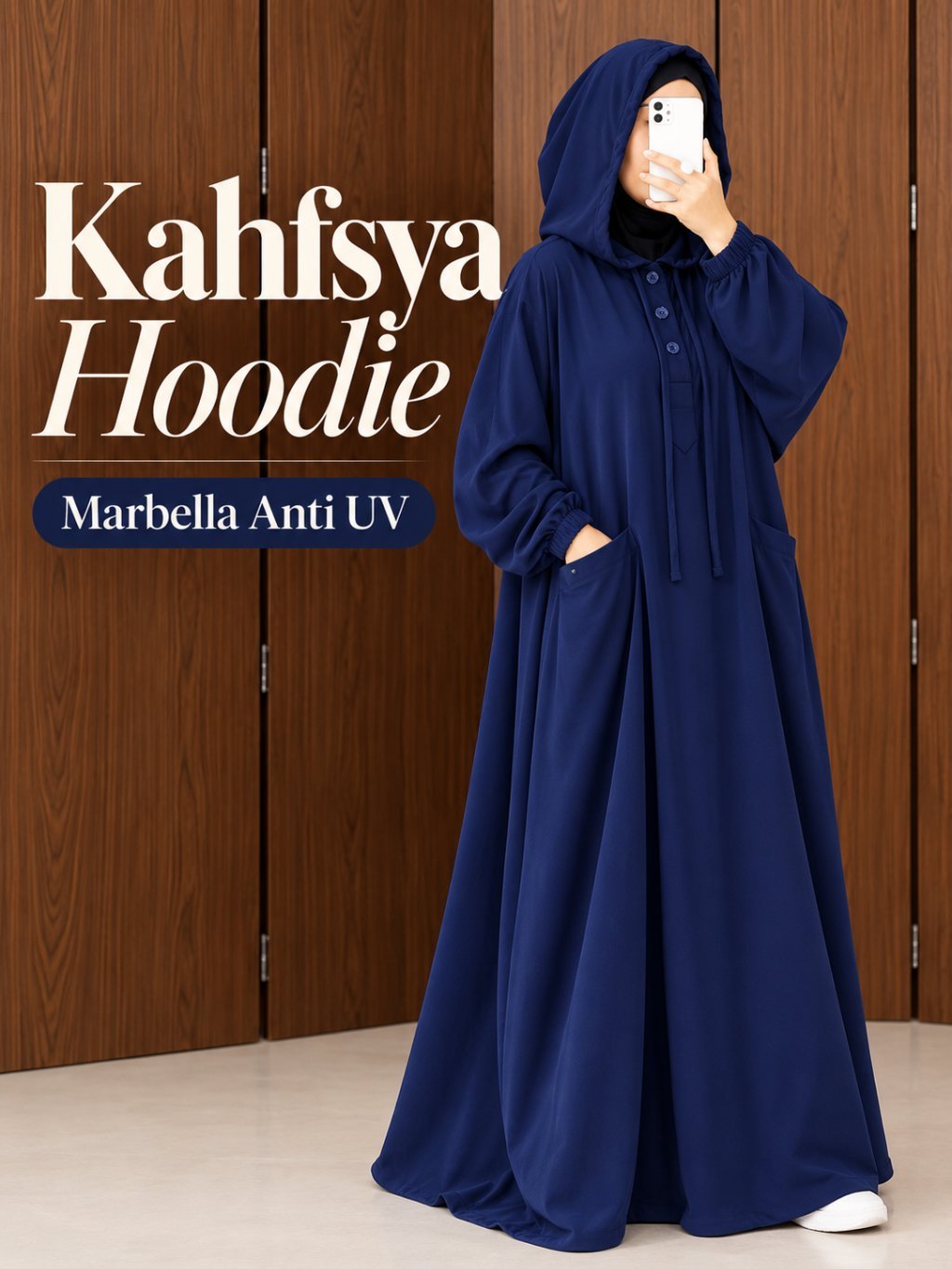 Kahfsya Hoodie Marbella Anti UV/ Abaya Set/Baju Umroh/ Sport Muslimah/ Gamis - Image 2