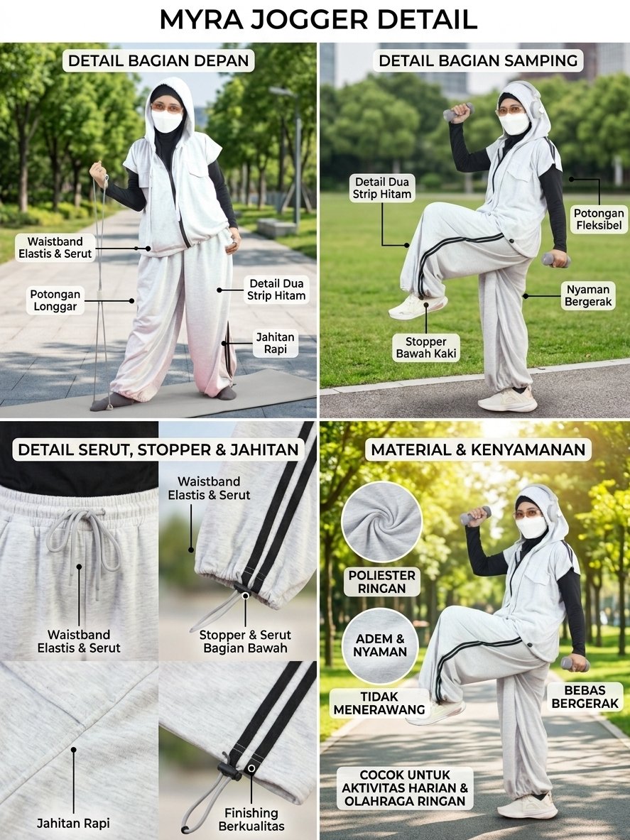 MYRA SET (VEST+JOGGER) Setelan wanita Vest + Jogger aktif daily travel - Image 5
