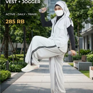 MYRA SET (VEST+JOGGER) Setelan wanita Vest + Jogger aktif daily travel