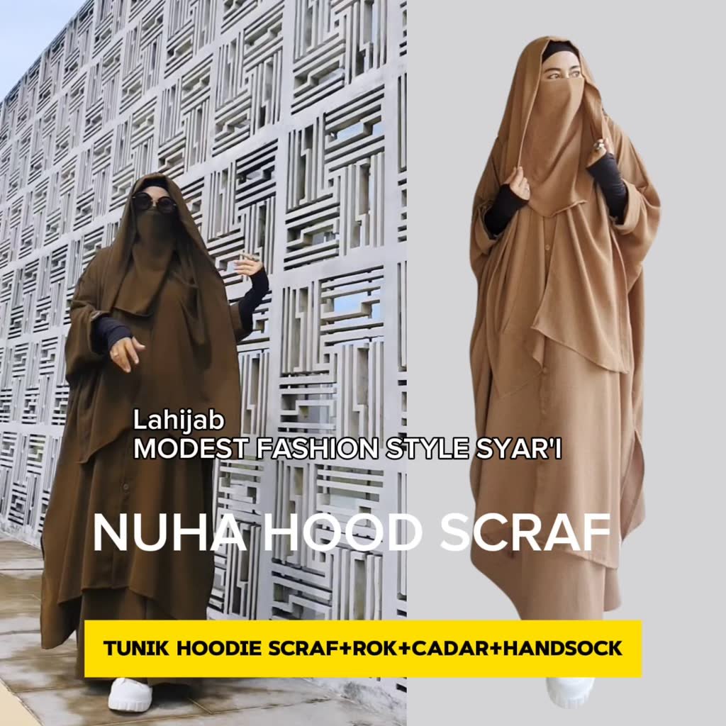 NUHA HOOD SCARF/ One Set Tunik Melayu/ Tunik Jumbo/Abaya Set - Image 3