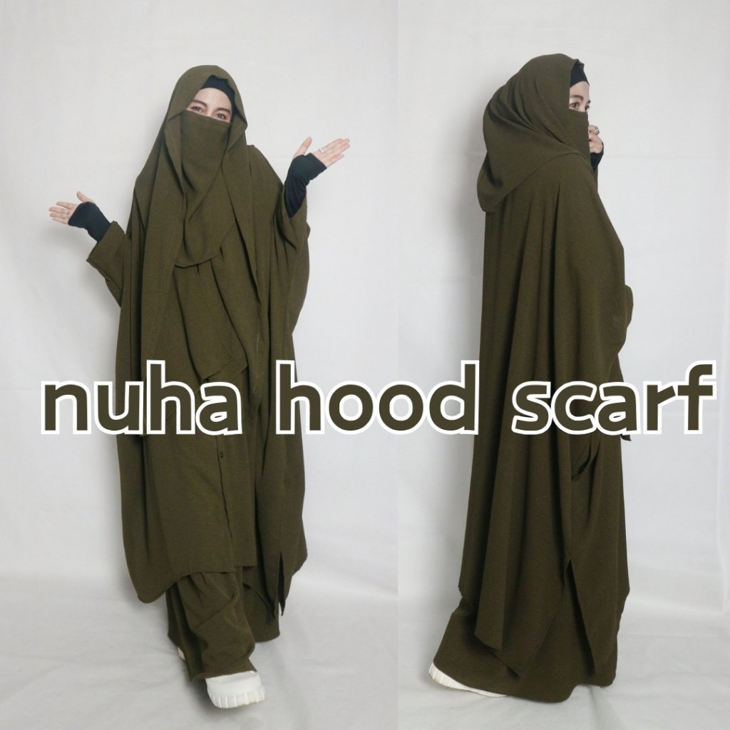 NUHA HOOD SCARF/ One Set Tunik Melayu/ Tunik Jumbo/Abaya Set