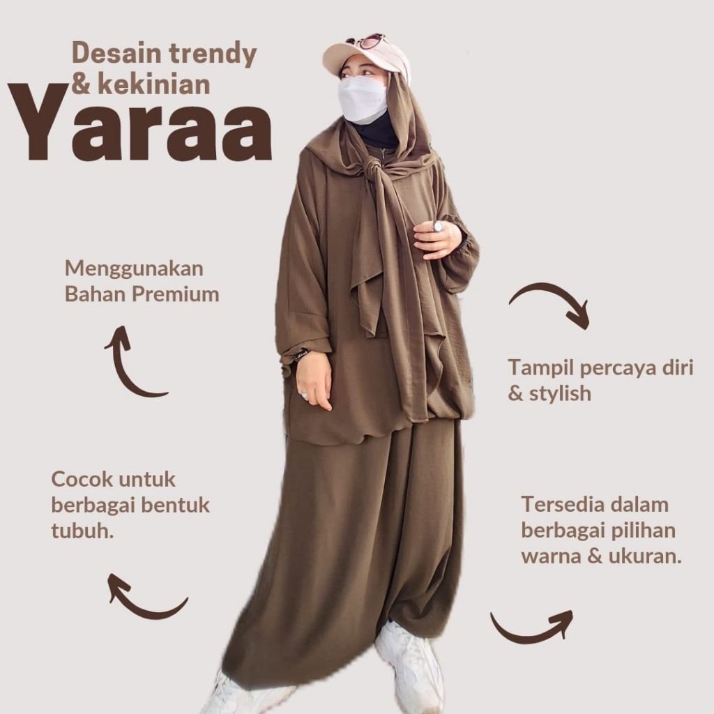 YARAA BY LAHIJAB (TUNIC HIJAB +SIRWAL)
