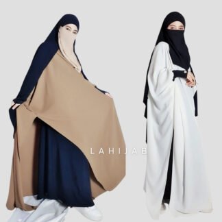 YAZMINE SET-Gamis Kaftan Umroh Abaya Belah samping Set Kerudung