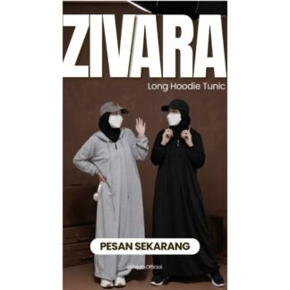 ZIVARA LONG TUNIK HOODIE belah samping